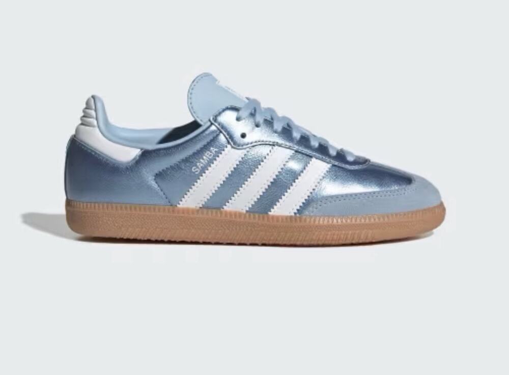 Adidas Samba OG Clear Sky Blue Youth Size 6 Women’s 7 Metallic BRAND NEW
